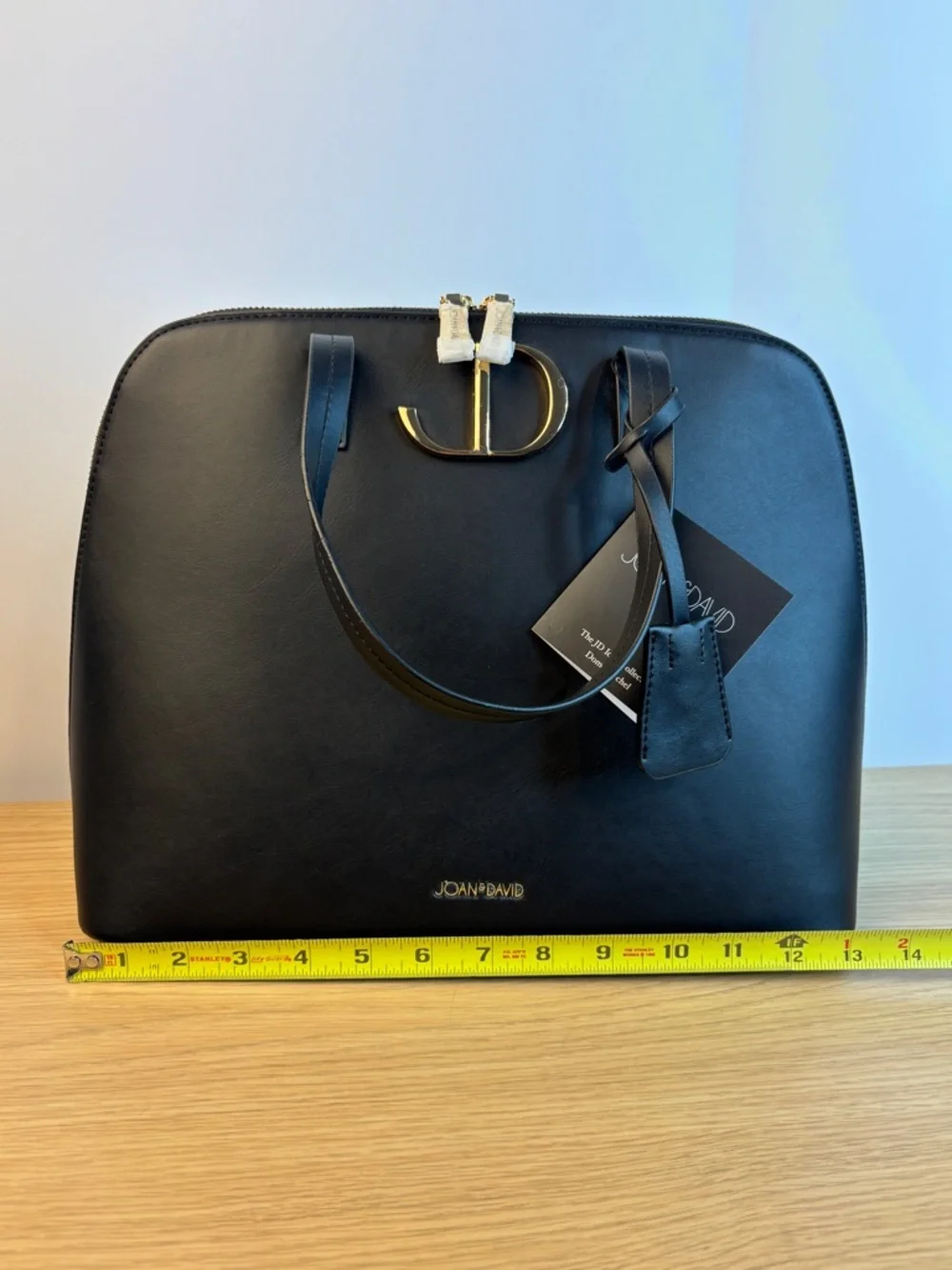 Joan &‎ David Black Leather Dome Satchel NWT